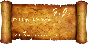 Filipp János névjegykártya