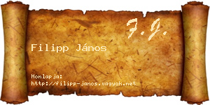 Filipp János névjegykártya